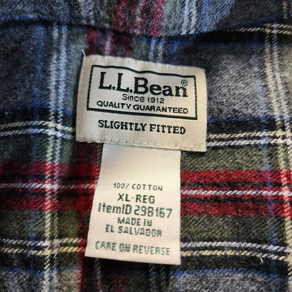 L.L. Bean Men's Flannel Shirt Size XL Regular Slightly Fitted Button Down - Picture 2 of 9